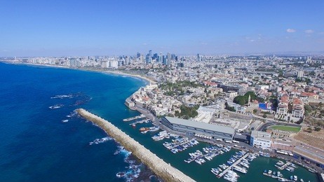 tel aviv skyline - aerial photo