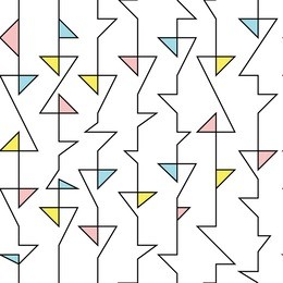 seamless pattern with doodle lines in retro modern style