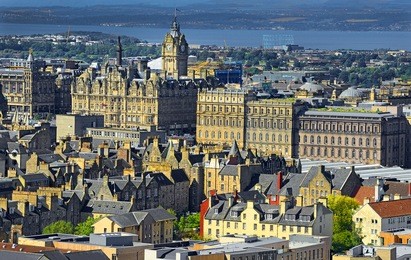 old town edinburgh in scotland, united kingdom. edinburgh is unesco world heritage site
