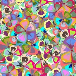 trendy seamless floral pattern. vector illustration with many motely flowers.