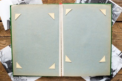 vintage photo album and black and white photographs