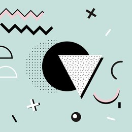 geometric memphis background.retro design for invitation, business card, poster or banner.