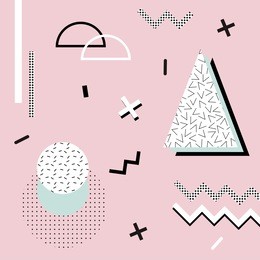 geometric memphis background.retro design for invitation, business card, poster or banner.