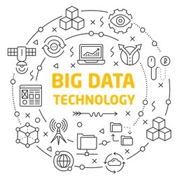 vector lines icons illustration big data