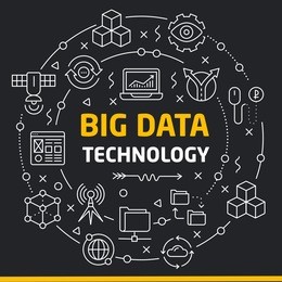 vector lines icons illustration big data