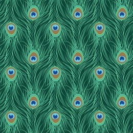 peacock feather seamless pattern. vector illustration