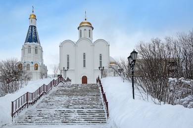 murmansk, russia. church of the savior on the waters (church of our saviour the image)