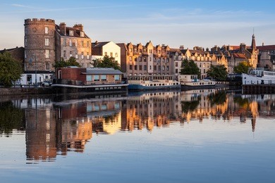 sunset in the shore, leith, edinburgh.