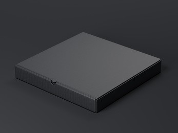 black package on dark floor. 3d rendering