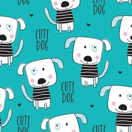 seamless dog pattern vector illustration