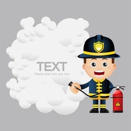 cute set - set of firefighter