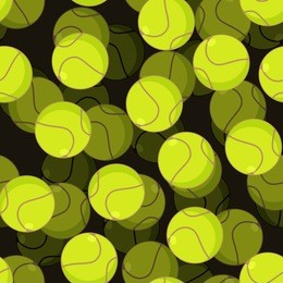 tennis ball 3d seamless pattern. sports accessory ornament. tennis volume background. texture for sports game with ball