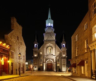church in old montreal, quebec, canada