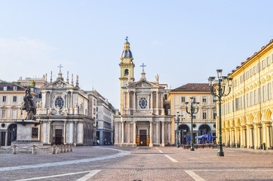 high dynamic range (hdr) piazza san carlo in turin (torino) baroque architecture