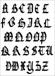 gothic font 4 capitals