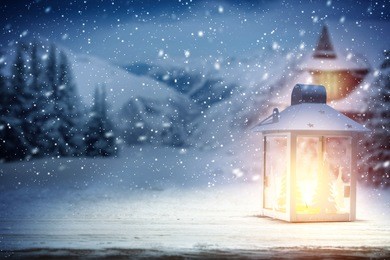 xmas time and lamp of light with night time 