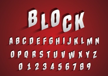 vector of stylized bold alphabet blocks
