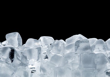 ice cubes isolated on black background