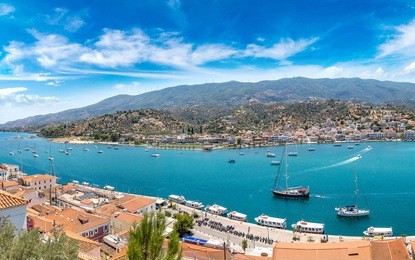 poros island in a summer day in greece