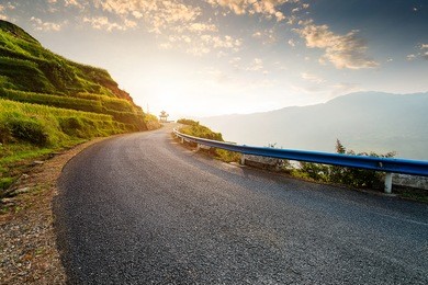 blue sky, the endless highway