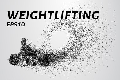 weightlifter of the particles. weightlifter preparing to lift weights.