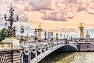 pont alexandre iii (alexandre iii bridge) in paris at sunset, france