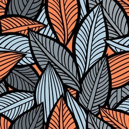 vector pattern with leaves. seamless autumn ornament.