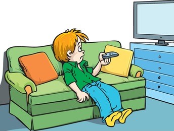 teenager watching television