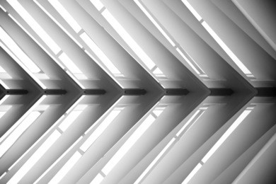 lath ceiling. construction of roof. joist, rafter. abstract contemporary architecture or modern interior photograph. geometric pattern with regular angular structure.