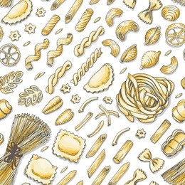 seamless pattern with italian pasta. vector illustration for your design