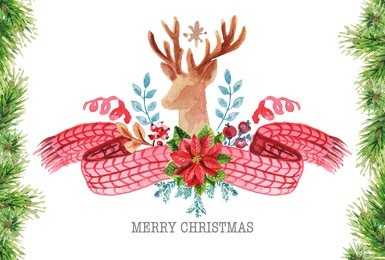 watercolor christmas background