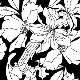 seamless pattern with white flowers