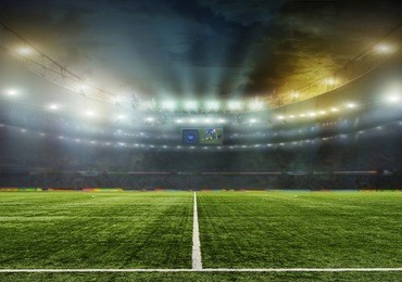 stadium with fans the night before the match . 