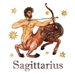 zodiac sign - sagittarius.
watercolor illustration. isolated.