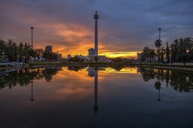"monas" national monument in jakarta, indonesia.