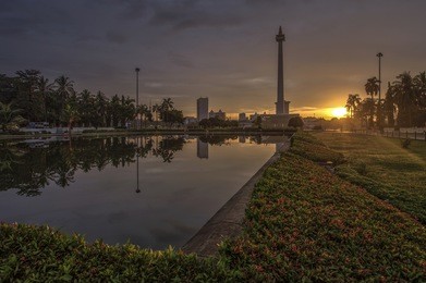 "monas" national monument in jakarta, indonesia.