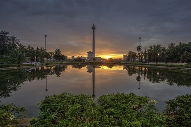 "monas" national monument in jakarta, indonesia.