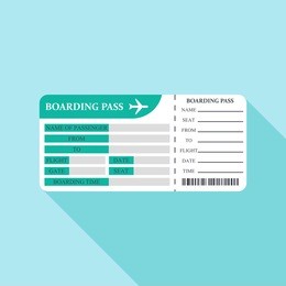 vector illustration of airline boarding pass tickets. flat style with long shadow