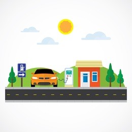 ev station, charge electric car