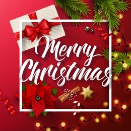 typographical background with christmas elements