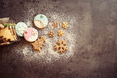 spilled homemade cookies from jar.