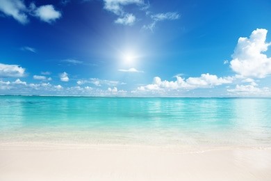 sand and caribbean sea