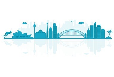 vector illustration. australia skyline detailed silhouette.

