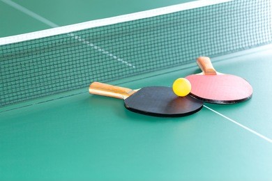 equipment for table tennis - racket, ball, table, net