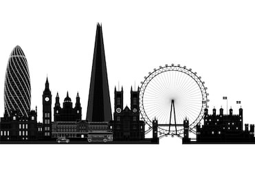 london city skyline silhouette, background vector illustration. isolated on white