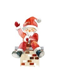 santa claus who sits down on a chimney