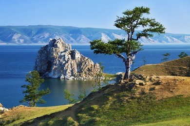 tree of desires on cape burhan of olkhon island on lake baikal, russia