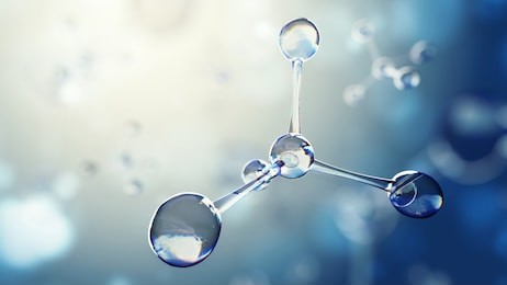 3d illustration of molecule model. science background with molecules and atoms