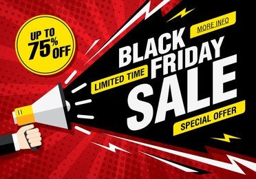 black friday sale banner. vector illustration