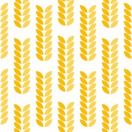 ear of wheat seamless abstract vector pattern. spica yellow background.